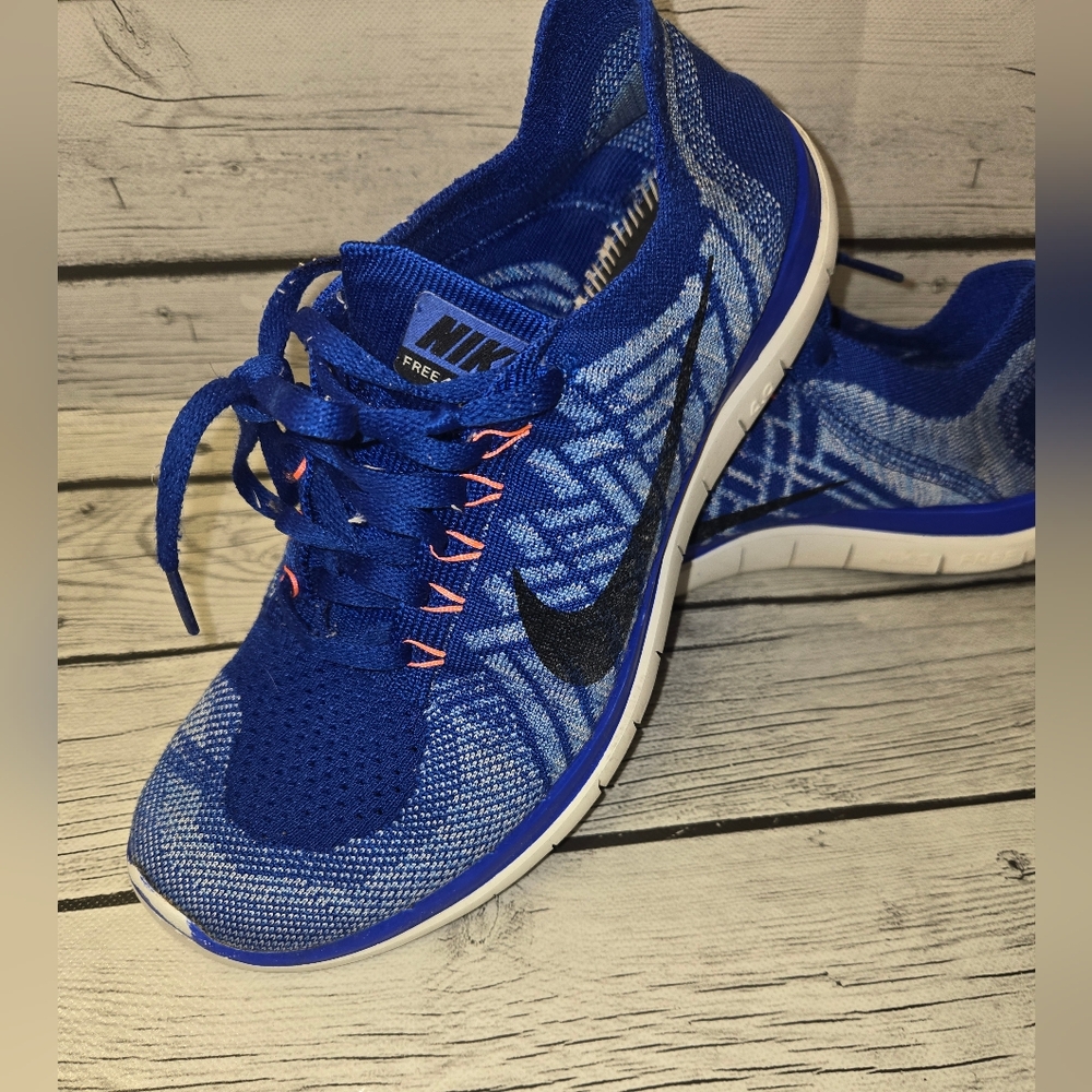 Nike Free 4.0 Flyknit Women's Size 8.5 Running Shoes Racer Blue